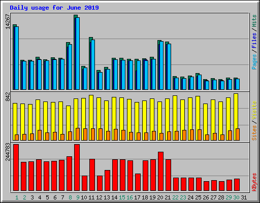 Daily usage for June 2019