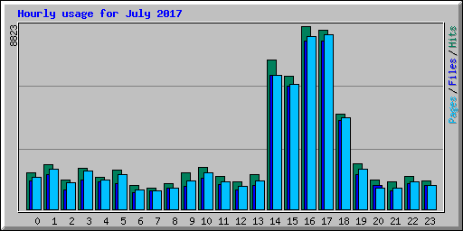 Hourly usage for July 2017