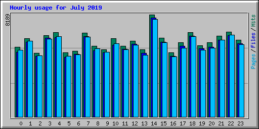 Hourly usage for July 2019