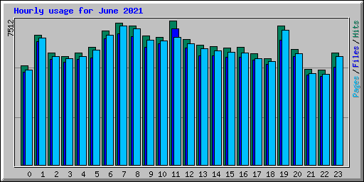 Hourly usage for June 2021